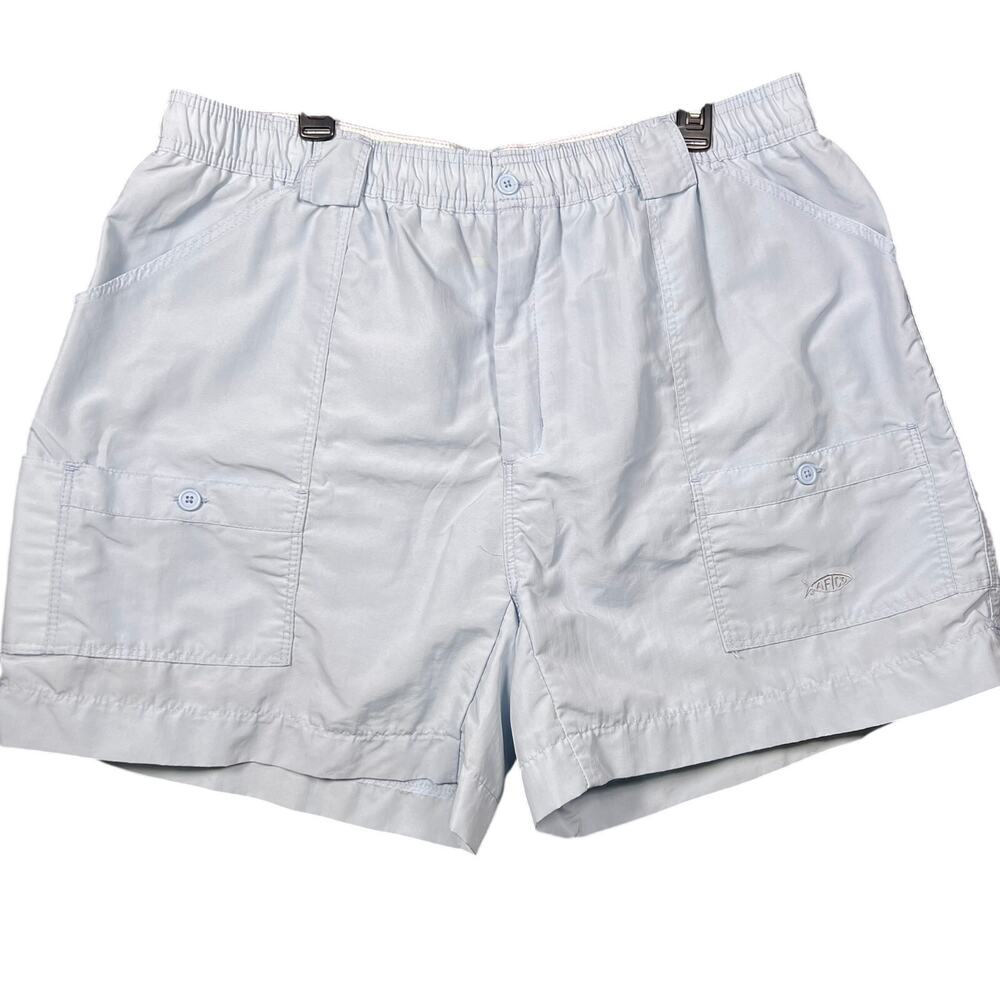 AFTCO Original Fishing Shorts Men's 44 Light Blue 8” Inseam UPF 50 Nylon